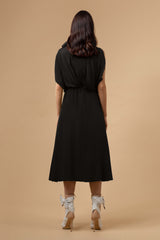 Atlas Silk Dress Black