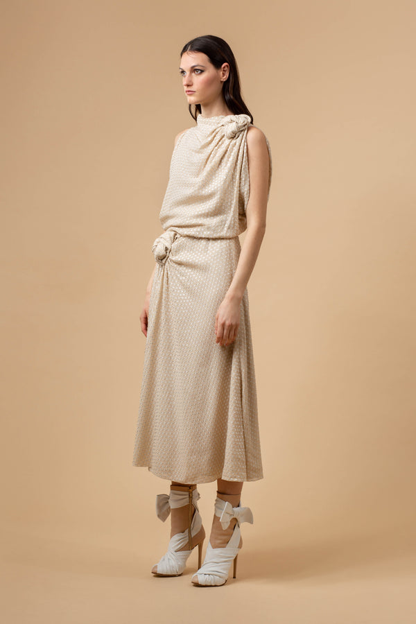 Atlas Silk Dress Oyster