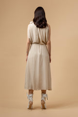 Atlas Silk Dress Oyster