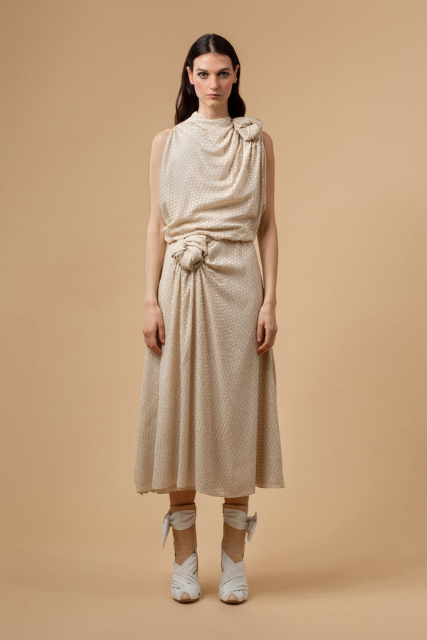 Atlas Silk Dress Oyster